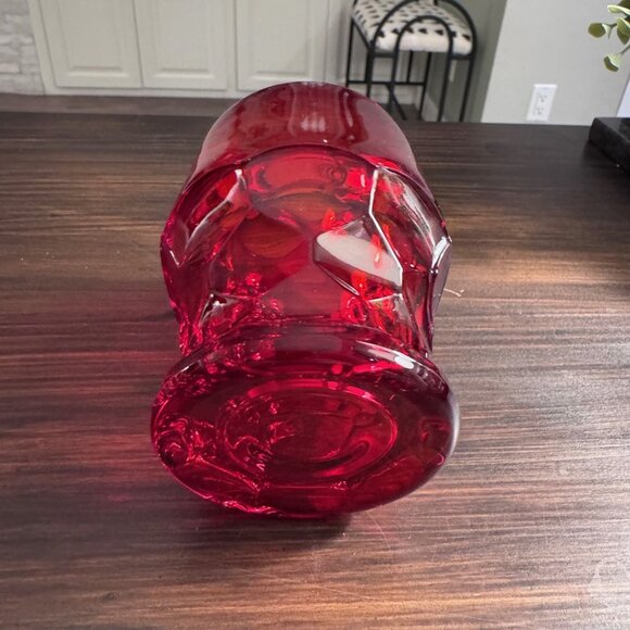 Vintage Viking Glass Ruby Red Honeycomb Georgian Tumbler - Picture 2 of 6